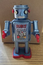 Vintage Antique Robot R-35 Anniversary 1954-1984 4.25  walking wind-up Works