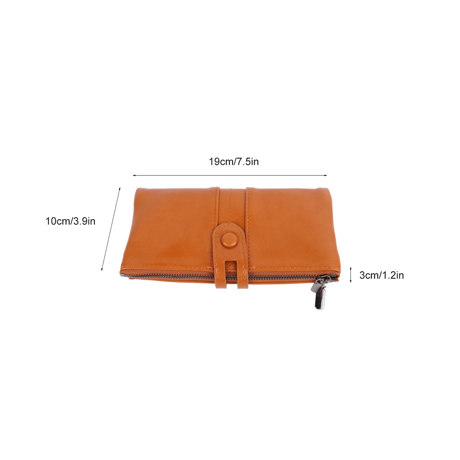 _Women Wallet Blocking Large Capacity Zipper Closure PU Leather Retro Style