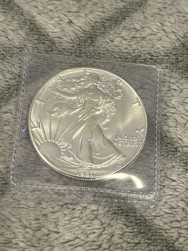 1987 American Silver Eagle 1 Oz .999 Fine Silver Uncirculated BU Second Year