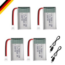 4er Set Hochleistungs-Lithium-Polymer Akkus 3,7V 300mAh für RC-Flugzeug, Drohne