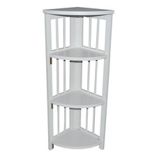 Yu Shan CO USA Ltd 315-11 4-tier corner folding bookcase White