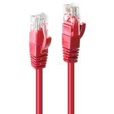 LINDY 0.3m Cat.6 U/UTP Network Cable, Red 0.3m Red