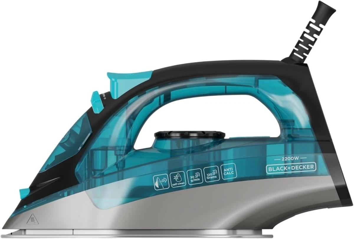 Black+Decker Ferro Da Stiro A Vapore Professionale: Piastra Inox, Anti-goccia, Spegnimento Automatico 3 Vie