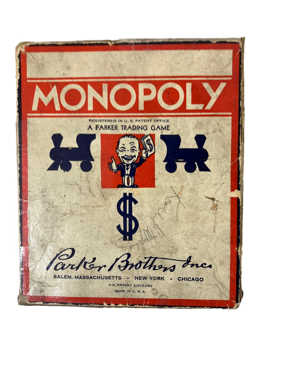 Parker Brothers Monopoly 1936 Year Vintage Manufacture Board