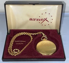 Vintage Limited Edition 12k Gold Fill GF Michelob Beer Arnex Quartz Pocket Watch