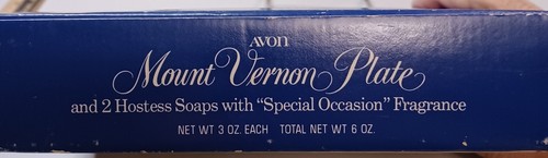 Vtg Avon Mount Vernon George & Martha Washinton Cobalt Blue Plate Soap Set Box - Picture 4 of 9