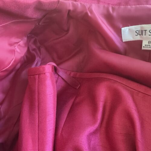 Suit Studio Suit 2 Piece Pencil Skirt Set Womens Size 8 Hot Pink Career Outfit - Picture 18 of 18