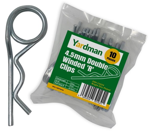 YARDMAN R Clips 10-pcs 4.5mm x 97mm R Shape Cotter Double Winded R Split Pins - 第 1/5 張圖片