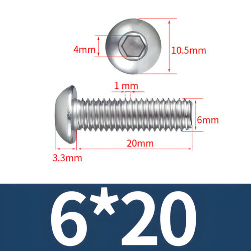 Viti a testa cilindrica M2 M2,5 M3 M4 M5 M6 M8 M10 ISK acciaio inox A4 V4A DIN ISO 7380 - Foto 70 di 111