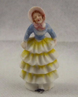 Figurine Art Déco – Dame Crinoline En Bisque – Décoration Gâteau – Vers 1920