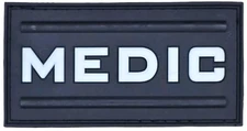 MEDIC TAG MILITARY ARMY SWAT 3D GLOW PVC TACTICAL HOOK MORALE PATCH