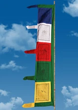 Traditional High Quality Buddhist Vertical Prayer Flags, Darchog Tibet Flags