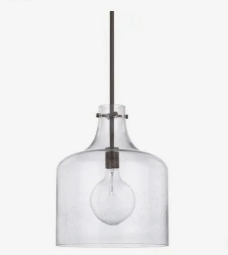 Capital Lighting 325712BZ Single Light 15" Tall Pendant Bronze Seedy Glass Shade - Picture 1 of 3