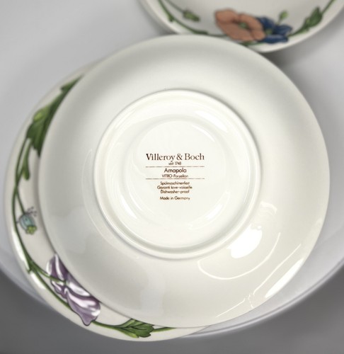 Villeroy and Boch Amapola (2) 7.25" Liner/Saucer (2) 6.5" Saucers Set of 4 - Picture 8 of 9