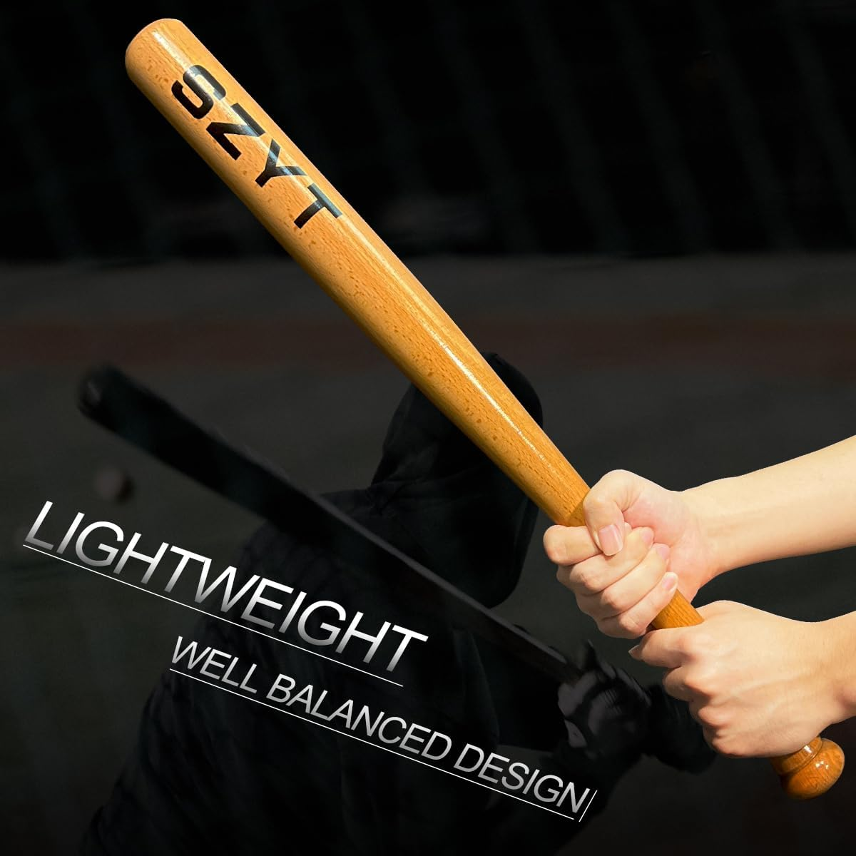 Batte de baseball et softball en bois dur, 73/83cm, équipement de sport, défense familiale  18