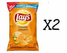 Lays Cheddar Jalapeno Chips Large Family Size 235g x2 bags From Canada Fresh New