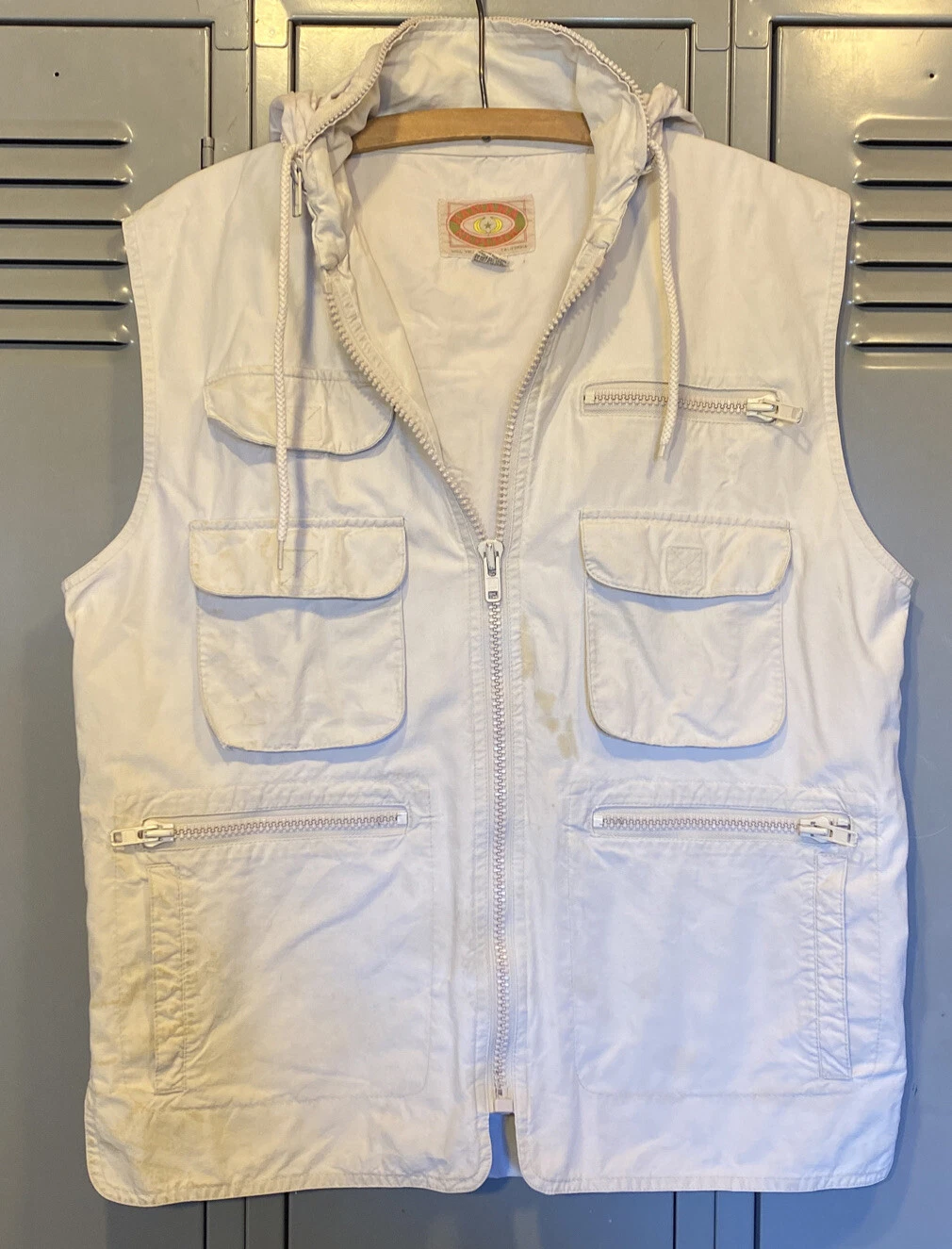 Banana Republic Safari Vest Distressed Cotton Outdoors Rugged Khaki M￼￼￼