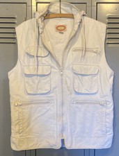 Banana Republic Safari Vest Distressed Cotton Outdoors Rugged Khaki M     