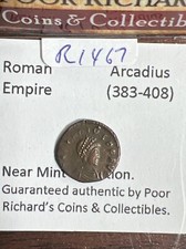 Roman AE of Arcadius (AD383-408) (Son Of Theodosius 1). As Shown. Genuine. R1467