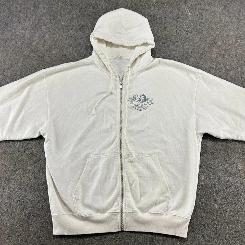 Толстовка с капюшоном Brandy Melville OS белая на молнии Heaven Sent John Galt J GALT увеличенная - Изображение 4 из 4