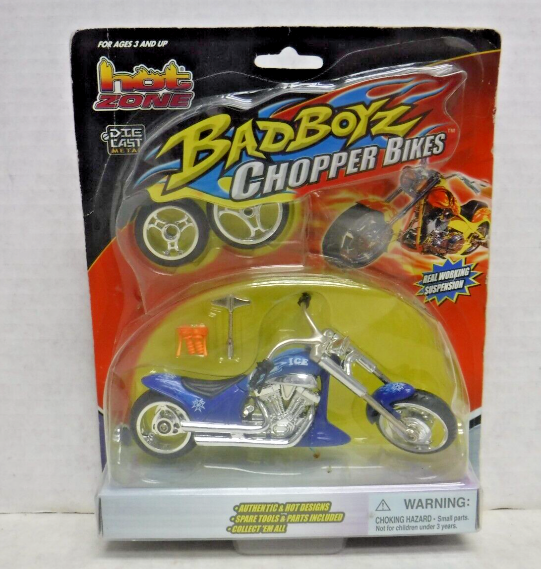 Ice Man Bad Boyz Chopper Bikes Hot Zone Diecast Motorcycle 