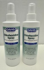 x2 Davis Chlorhexidine Spray 8oz. For Dogs  Cats Non-Sting Formula