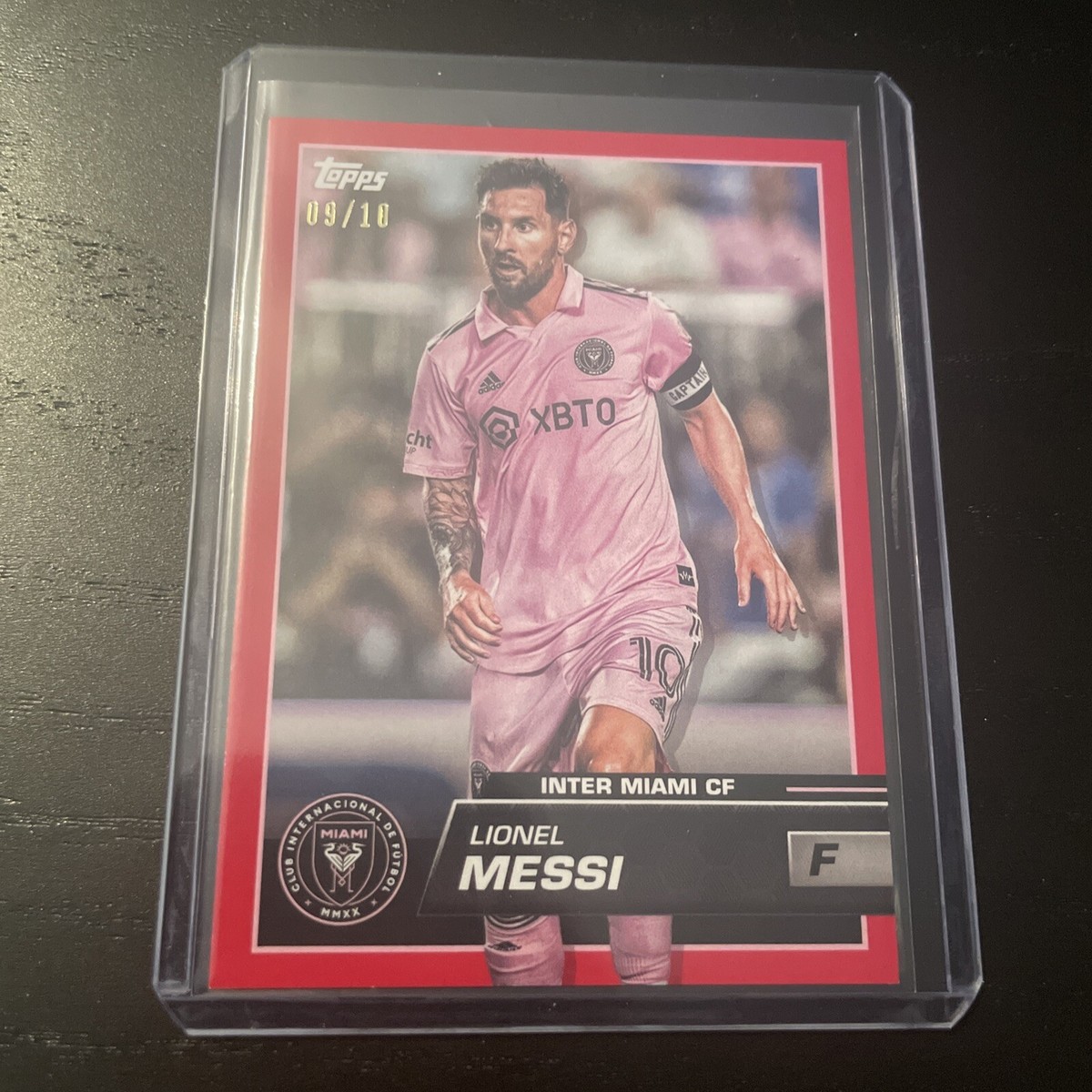 2023 Topps MLS Lionel Messi Red Parallel Soccer Card #09/10