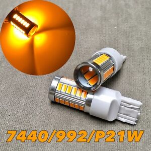 Front Signal Light T20 7440 992 WY21W 33 samsung LED 6000K Bulb for Mazda Nissan