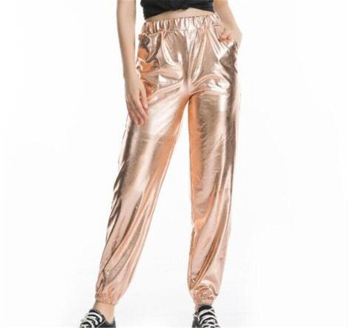 Womens Trousers PU Leather Pants Casual High Elastic Pants Clubwear Hot Loose - Picture 4 of 18