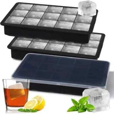 Ice Cube Mold Tray 15 Grid Large Silicone for Whiskey Cocktail Bar DIY 1pc