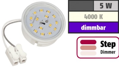 3x Step Dimmbar per Lichtschalter | SMD LED Module | 5W | 230V | Neutralweiss 4k