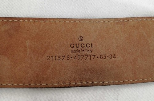 GUCCI Authentic Anchor Buckle Belt Beige GG pattern size 85/34 Length 96.5cm - Picture 4 of 10