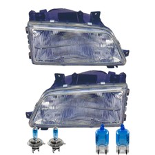 Scheinwerfer Set links rechts manuell inkl. Premium Lampen für Peugeot 405 II 4B Scheinwerfer Set links rechts manuell inkl. Premium Lampen für Peugeot 405 II 4B