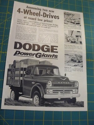 THE FARM QUARTERLY- SUMMER 1957-AD- DODGE Power Giants 4-WHEEL DR Full size load