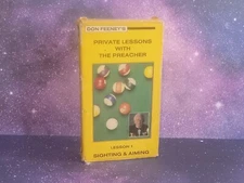 Don Feeney's Private Lessons w/ the Preacher Pool Billiards VHS Tape Sight & Aim