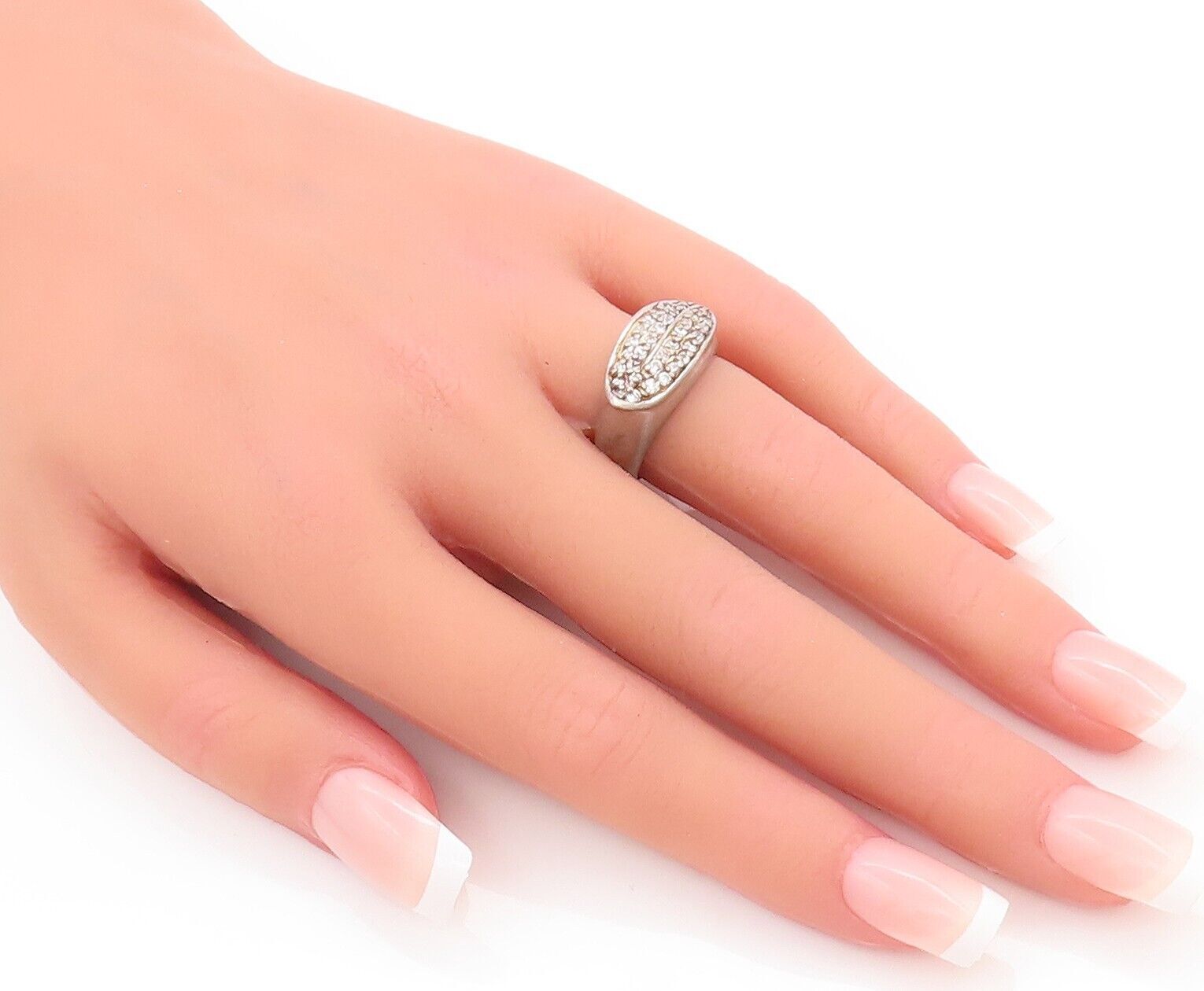 925 Sterling Silver Vintage Ring Solid Leaf Carve… - image 8