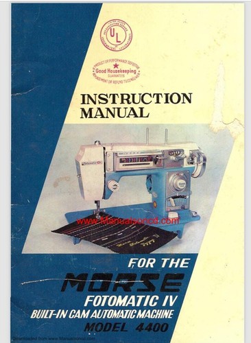 Instant download Morse Fotomatic IV Model 4400 SEWING MACHINE  GUIDE PDF manual 