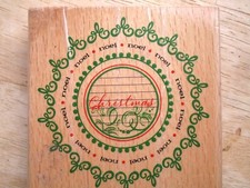Scrappy Cat Christmas Wood Stamp 2009