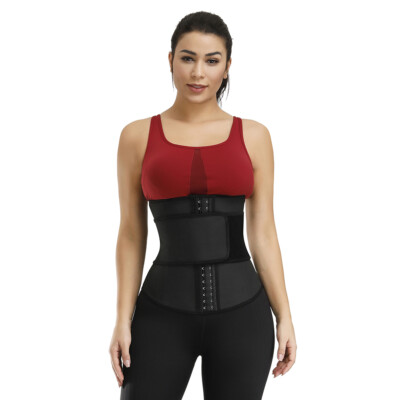 hourglass waistband in black, available sizes S M L XL Sculpted Hourglass Waist Trainer Vest – Bossci Glam main image 2