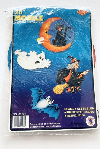 Carta tessuto vintage Halloween anni '70 - anni '80 carta mobile ragno fantasma NOS - Foto 6 di 7
