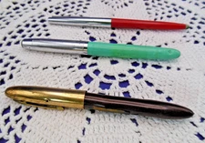 Fountain Pens ball point ink vintage mixd lot of 3 for pieces  parts restoration