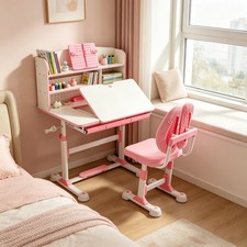 Adjustable Kids Desk with Tilt Desktop, Desk and Chair Set, Kids' Study Table