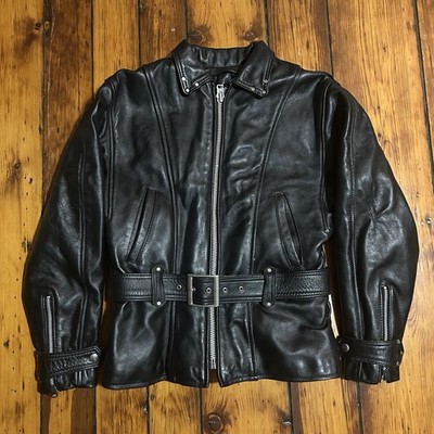 Vintage 80's Vanson Black Leather Jacket Womens Sz 10 Talon Zip Biker USA Punk