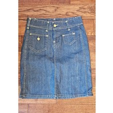 Vintage Levi's Classic Sunset Denim Skirt Midi Women Size 10 Waist 32