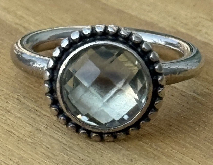 PANDORA Sterling Silver Green Topaz 925 ALE Ring Size 7.5 - Image 2 of 3