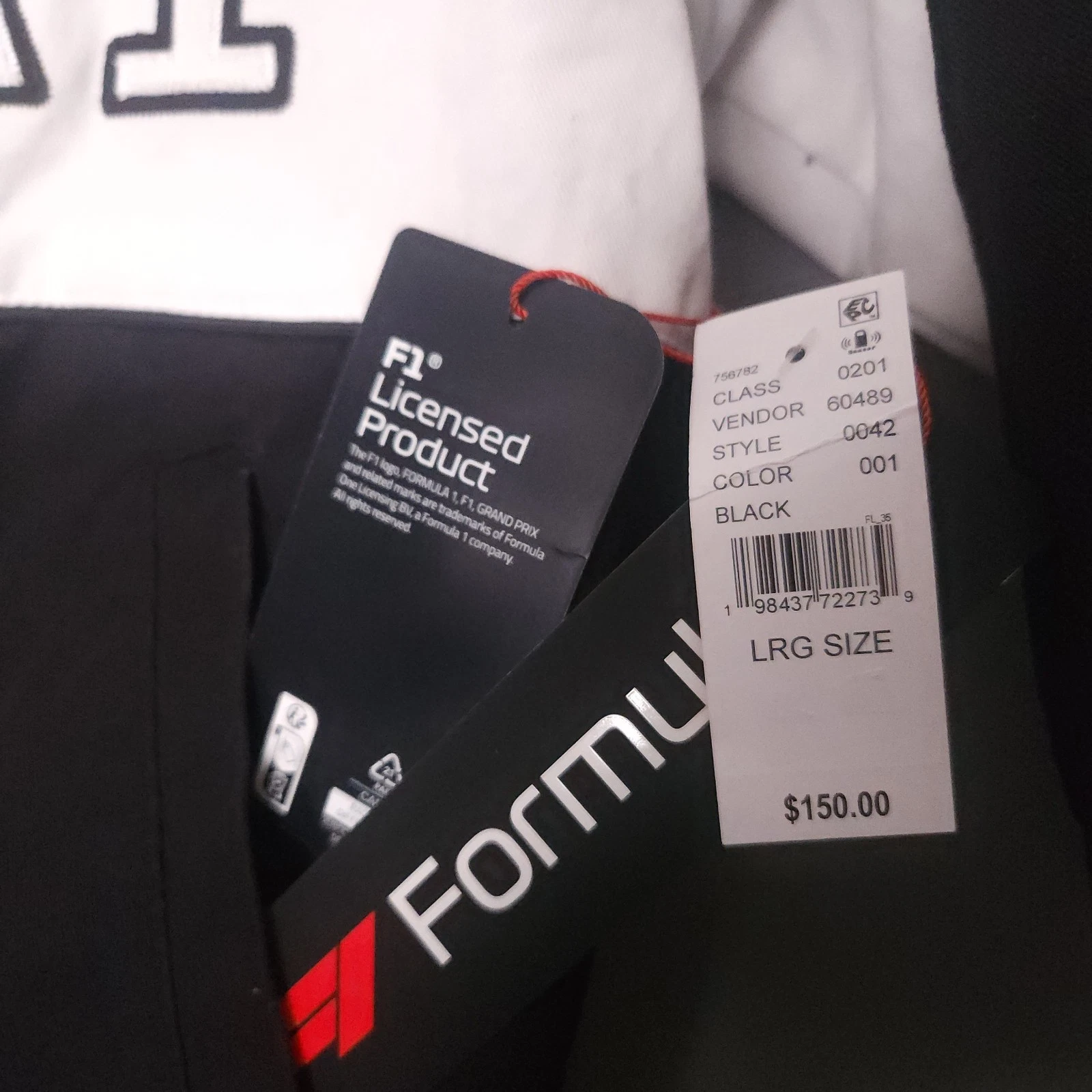 Formula 1 F1 Italia Racing Bomber Jacket Mens Large Black White PacSun NWT - product detail image 2
