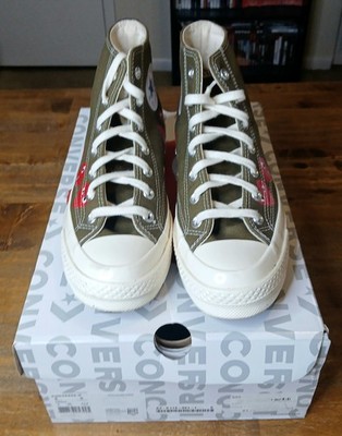 Converse Chuck Taylor Hi x CDG PLAY Green Multi-Heart Women's Size 8 (Men's 6)