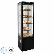 NSF 18" W 8.3 Cu. Ft. Commercial Upright Refrigerated Bakery Display Case, Black