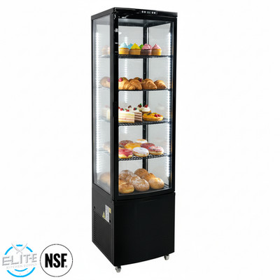 NSF 18'' W 8.3 Cu. Ft. Commercial Upright Refrigerated Bakery Display Case, Black