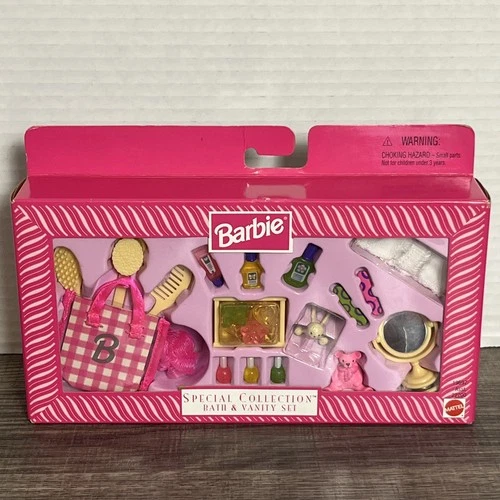 1998 Mattel Barbie Special Collection Bath and Vanity Set Accessories VTG 19697